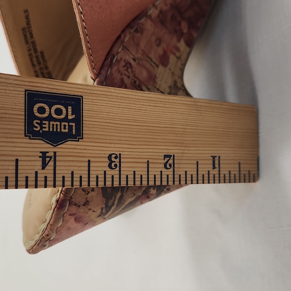 Born Crown Fliral Cork Wrapped Sandals. Blush Pink. Rare. Size 9 - Picture 7 of 8